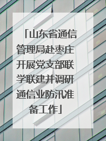 山东省通信管理局赴枣庄开展党支部联学联建并调研通信业防汛准备工作