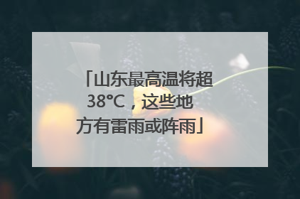 山东最高温将超38°C，这些地方有雷雨或阵雨