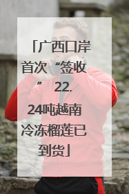 广西口岸首次“签收” 22.24吨越南冷冻榴莲已到货