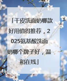 干皮洗面奶哪款好用值得推荐，2025氨基酸洗面奶哪个牌子好，温和在线