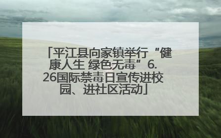 平江县向家镇举行“健康人生 绿色无毒”6.26国际禁毒日宣传进校园、进社区活动