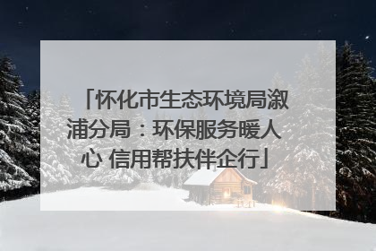 怀化市生态环境局溆浦分局：环保服务暖人心 信用帮扶伴企行
