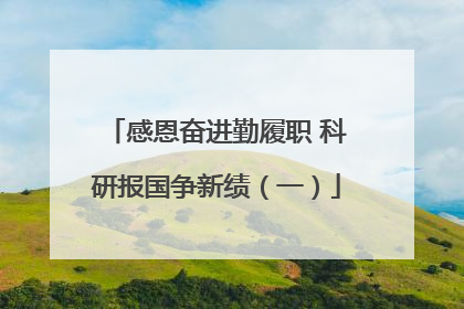 感恩奋进勤履职 科研报国争新绩（一）