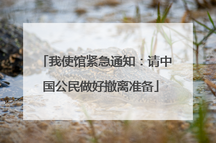 我使馆紧急通知：请中国公民做好撤离准备