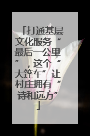 打通基层文化服务“最后一公里”，这个“大篷车”让村庄拥有“诗和远方”