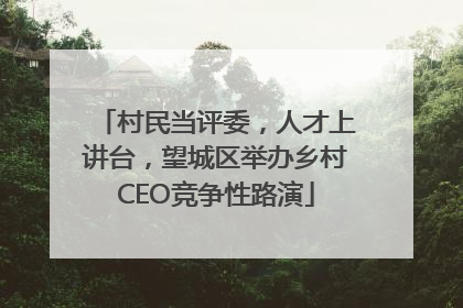 村民当评委，人才上讲台，望城区举办乡村CEO竞争性路演