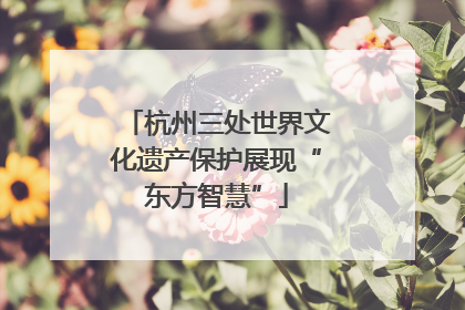 杭州三处世界文化遗产保护展现“东方智慧”