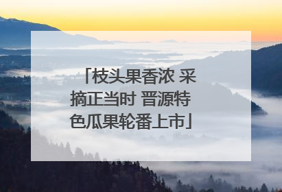 枝头果香浓 采摘正当时 晋源特色瓜果轮番上市