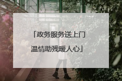 政务服务送上门 温情助残暖人心
