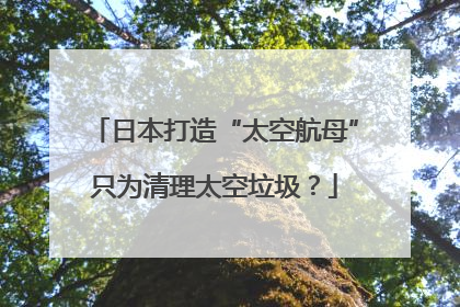 日本打造“太空航母”只为清理太空垃圾？