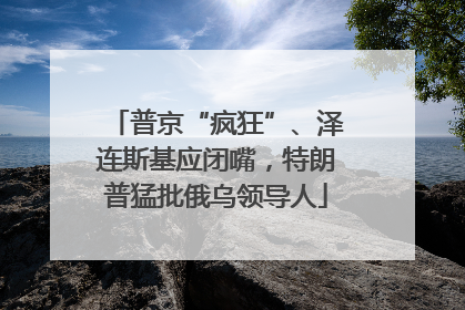 普京“疯狂”、泽连斯基应闭嘴，特朗普猛批俄乌领导人