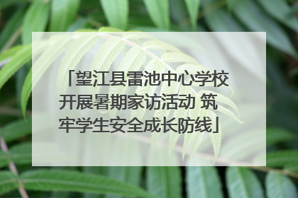 望江县雷池中心学校开展暑期家访活动 筑牢学生安全成长防线