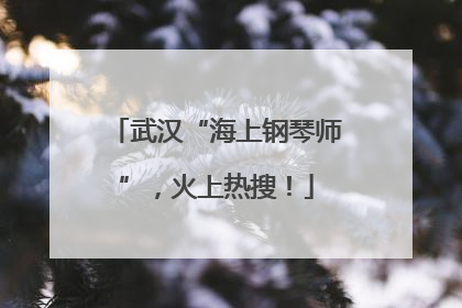 武汉“海上钢琴师”，火上热搜！