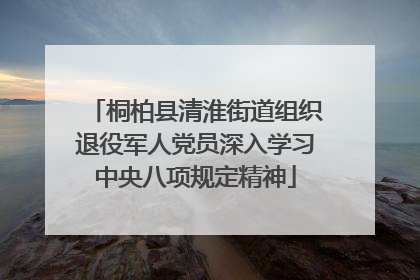 桐柏县清淮街道组织退役军人党员深入学习中央八项规定精神