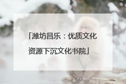 潍坊昌乐：优质文化资源下沉文化书院