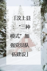 汶上县：“三种模式”加强党员队伍建设