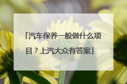 汽车保养一般做什么项目？上汽大众有答案