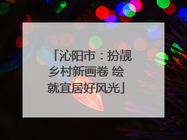 沁阳市：扮靓乡村新画卷 绘就宜居好风光