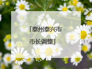 泰州泰兴市市长调整