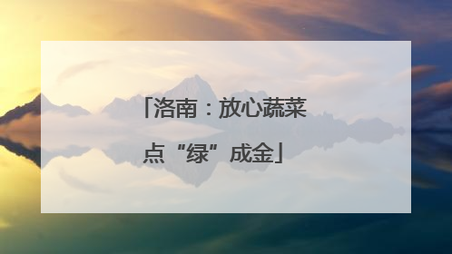 洛南：放心蔬菜点“绿”成金