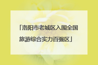 洛阳市老城区入围全国旅游综合实力百强区