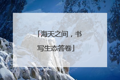 海天之间，书写生态答卷