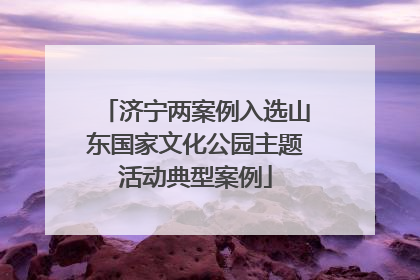 济宁两案例入选山东国家文化公园主题活动典型案例