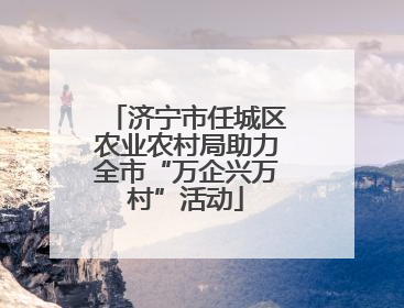 济宁市任城区农业农村局助力全市“万企兴万村”活动