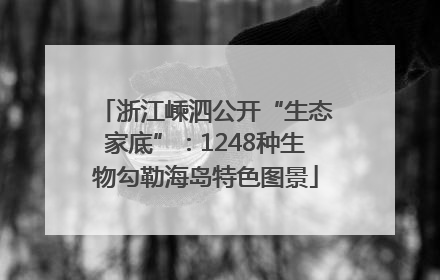 浙江嵊泗公开“生态家底”：1248种生物勾勒海岛特色图景