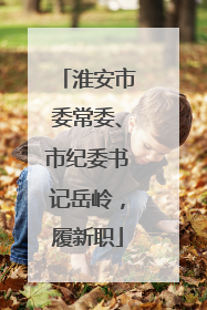 淮安市委常委、市纪委书记岳岭，履新职