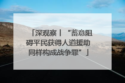 深观察丨“蓄意阻碍平民获得人道援助同样构成战争罪”