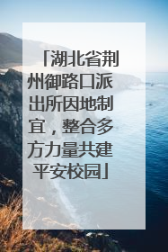 湖北省荆州御路口派出所因地制宜，整合多方力量共建平安校园