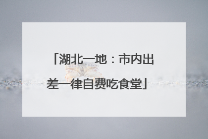 湖北一地：市内出差一律自费吃食堂