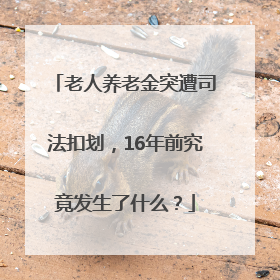 老人养老金突遭司法扣划，16年前究竟发生了什么？