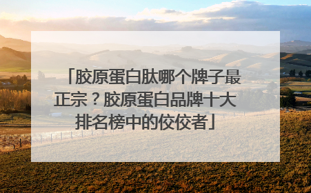 胶原蛋白肽哪个牌子最正宗？胶原蛋白品牌十大排名榜中的佼佼者