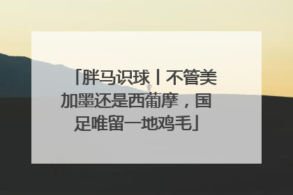 胖马识球丨不管美加墨还是西葡摩，国足唯留一地鸡毛