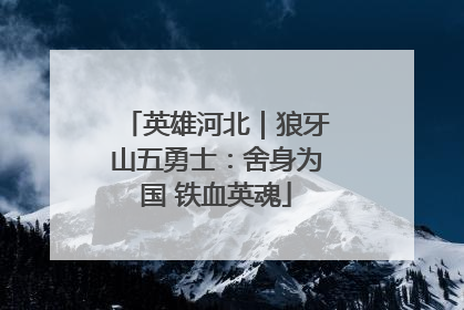 英雄河北｜狼牙山五勇士：舍身为国 铁血英魂