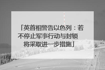 英首相警告以色列：若不停止军事行动与封锁 将采取进一步措施
