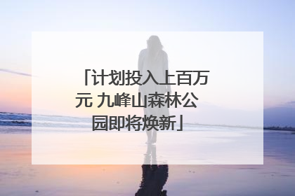 计划投入上百万元 九峰山森林公园即将焕新
