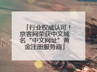 行业权威认可！京客网荣获中文域名“中文网址”黄金注册服务商