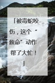 被毒蛇咬伤，这个“救命”动作帮了大忙！
