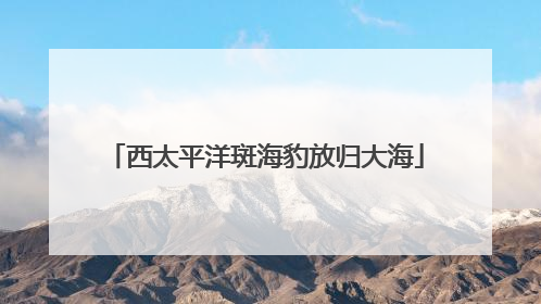 西太平洋斑海豹放归大海