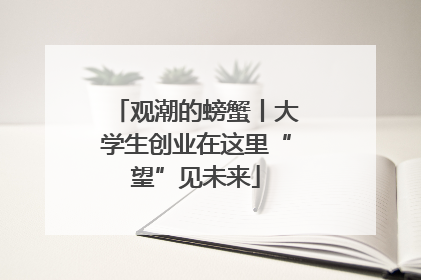 观潮的螃蟹丨大学生创业在这里“望”见未来