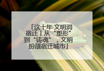 这十年·文明润宿迁丨从“塑形”到“铸魂”，文明扮靓宿迁城市