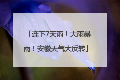 连下7天雨！大雨暴雨！安徽天气大反转