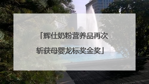 辉仕奶粉营养品再次斩获母婴龙标奖金奖