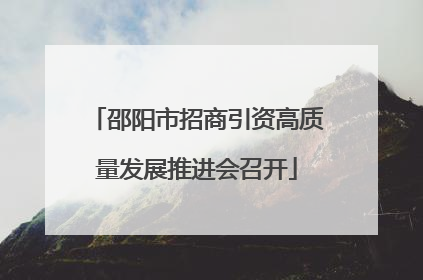 邵阳市招商引资高质量发展推进会召开