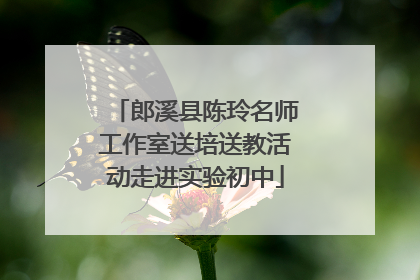 郎溪县陈玲名师工作室送培送教活动走进实验初中