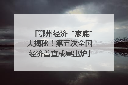 鄂州经济“家底”大揭秘！第五次全国经济普查成果出炉