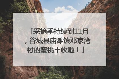 采摘季持续到11月，谷城县庙滩镇邓家湾村的蜜桃丰收啦！